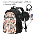 thumbnail image 2 of Pofeuu Watercolor Plants Print Storage Laptop Backpack with USB Charging Port[Water Resistant] College Computer Bookbag Fits, 2 of 7