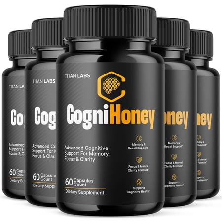 CogniHoney Advanced Brain Support Formula Supplement Cogni Honey Vitamins Taken Daily 5 Month Supply 300 Capsules