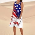thumbnail image 4 of Women's Boho Round Neck Dress, Sleeveless Flowy Summer Sundress with Patriotic Theme, Ideal for Beach Weddings and Parties,Red 2XL, 4 of 5