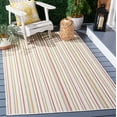 thumbnail image 2 of Safavieh Courtyard Roslyn Striped Indoor/Outdoor Area Rug, Beige/Rust Yellow, 8' x 10', 2 of 9