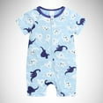 thumbnail image 2 of RUTAYY Boys Jumpsuit Summer Short Sleeved Baby Print Double Zipper Crawl Bodysuit Simple Elegant Onesie, B, 6-12 Months, 2 of 3