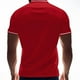 thumbnail image 3 of Blusa y camisa de manga corta con cuello vuelto para hombre, informal, lisa, de manga corta, con botones y cuello vuelto, de poliéster., 3 of 8