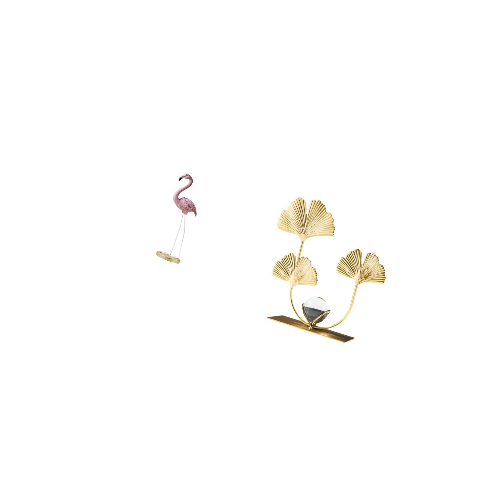 CoudarTitie Flamingo Resin Statue Bird Sculpture Home Decor Fireplace Modern Art Garden Figurine with Metal Stand for Yard Pond Flowerbed Leaves Statue Bookshelf Leaf Sculpture Birthday