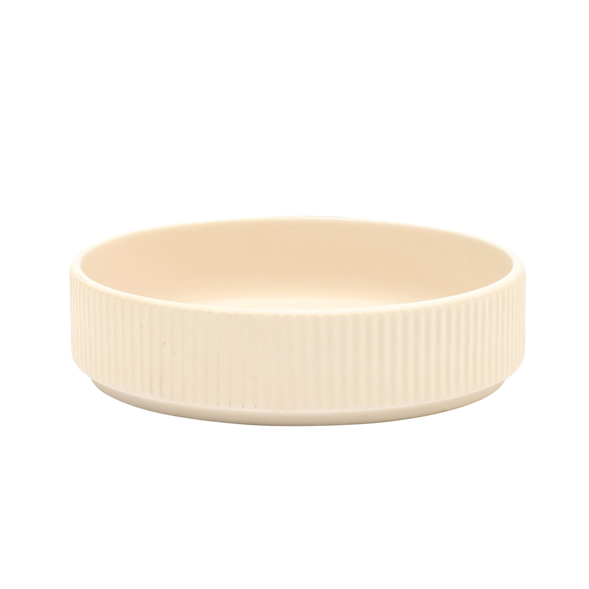 Gibson Elite Deerfield 16-Piece Stoneware Dinnerware Set – Stackable Plates and Bowls, Reactive Glaze Finish, Service for 4 - Cream White