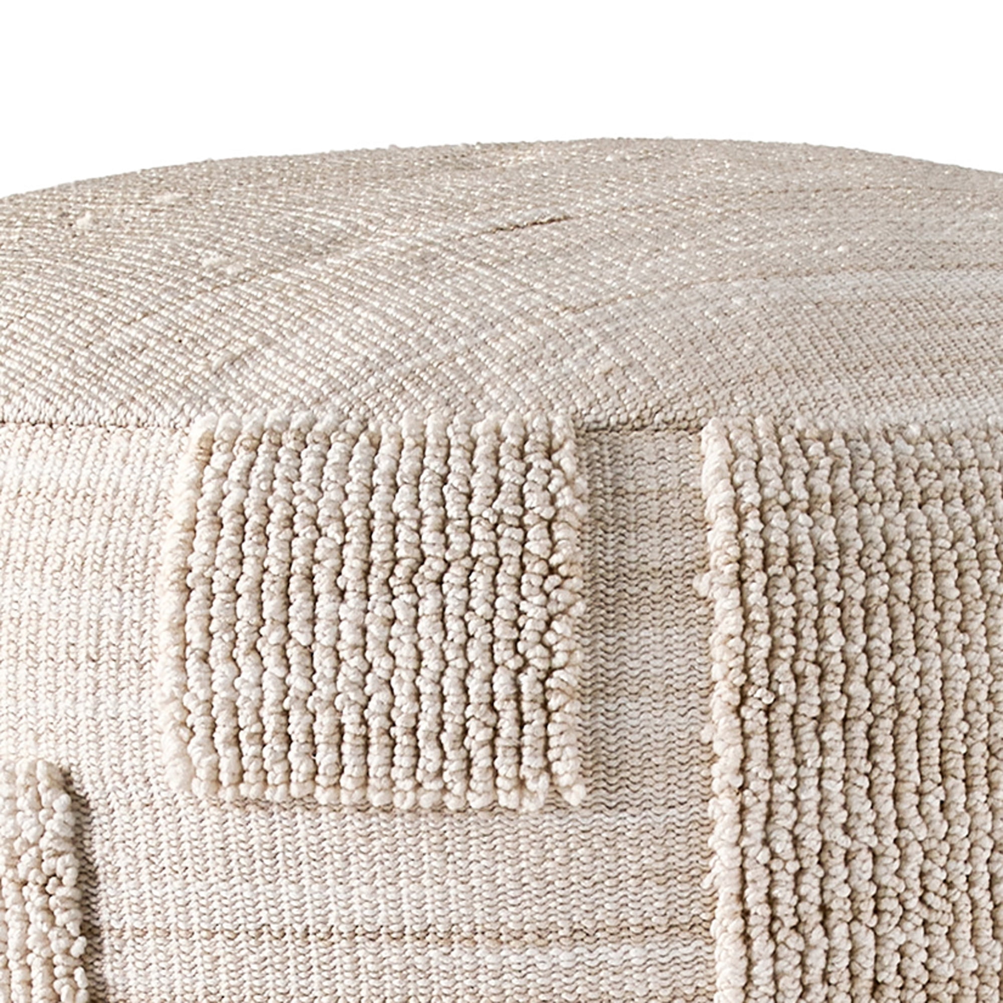 Better Homes & Gardens Space Dye Pouf Cover, Beige, 18 in x 18 in x 18 in