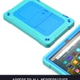thumbnail image 6 of Dteck Case for All-New Kindle Fire HD 8 Tablet(10th Generation 2020 Release) & Fire HD 8 Plus, Heavy Duty 3 in 1 Hybrid Rugged Shockproof Kickstand Case with Shoulder Strap, Mint+Blue, 6 of 7