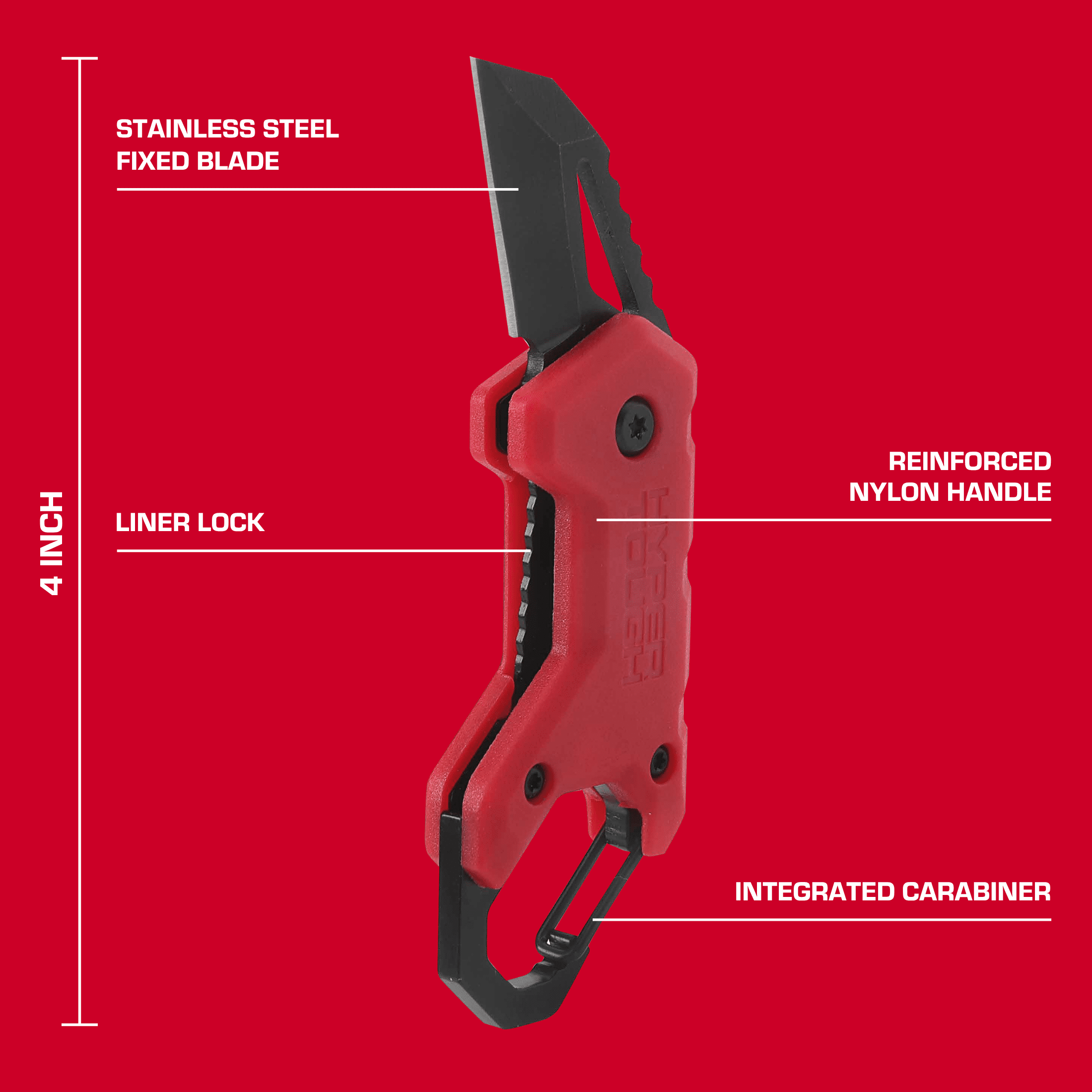 Hyper Tough Keychain Box Cutter Utility Knife with Carabiner