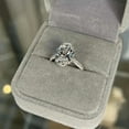 thumbnail image 3 of 4CT Oval Cut Lab Created Diamond Halo Engagement Ring 14K White Gold Plated, 3 of 3