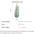 thumbnail image 2 of 14K Gold Jade Green Bean Necklace, Lucky Jade Necklace - Perfect Birthday and Mother's Day Gift for Mother, Wife and Girlfriend, 2 of 5