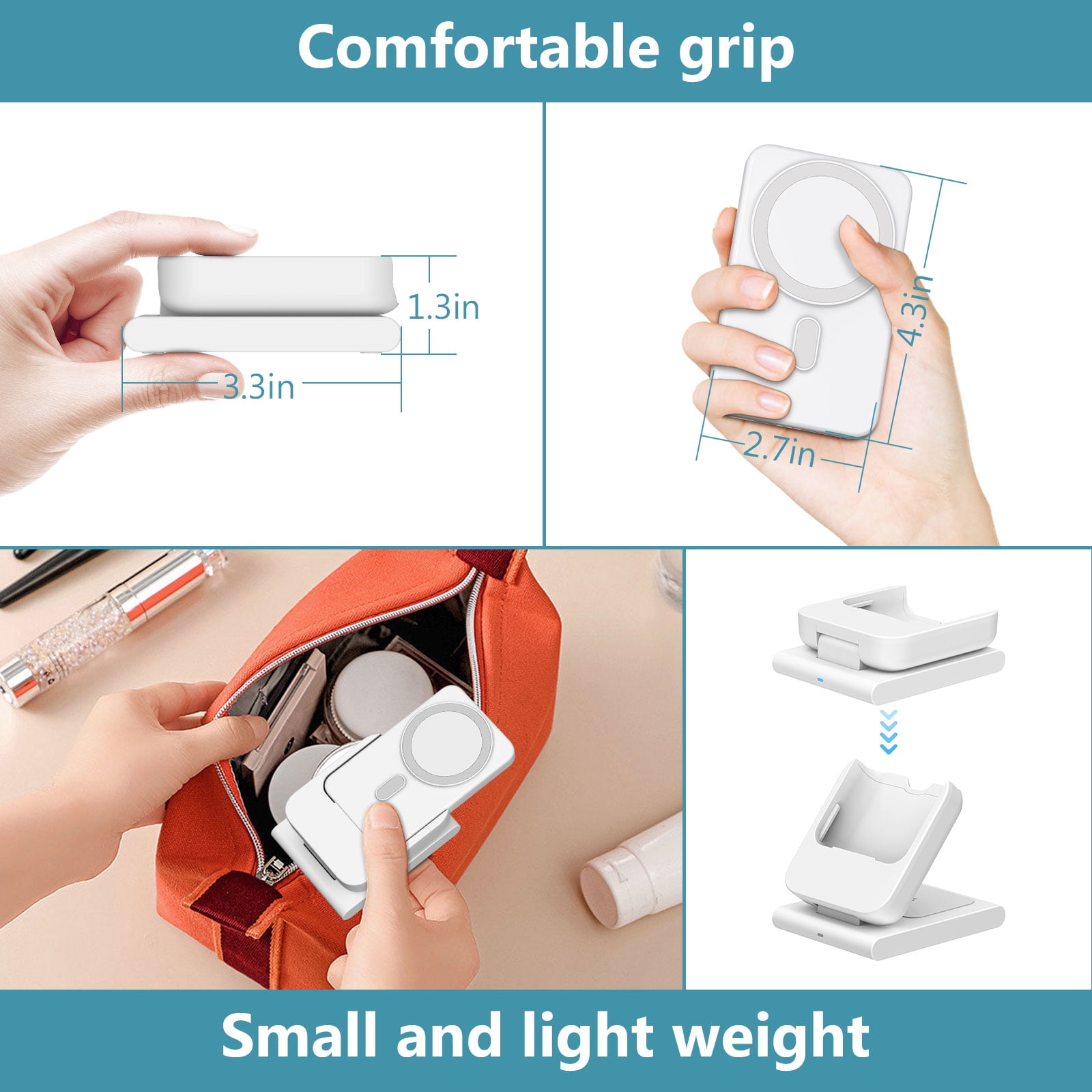 3 in 1 Wireless Charging Station, Detachable 10000mah Power Bank for Apple Watch, iPhone & Airpods