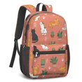 thumbnail image 2 of Cat and Potted Plant Coral Pattern 17" School Backpacks for Teens,Waterproof Oxford Fabric,S-Shape Padded Straps for School,Travel,Hiking,Camping, 2 of 6