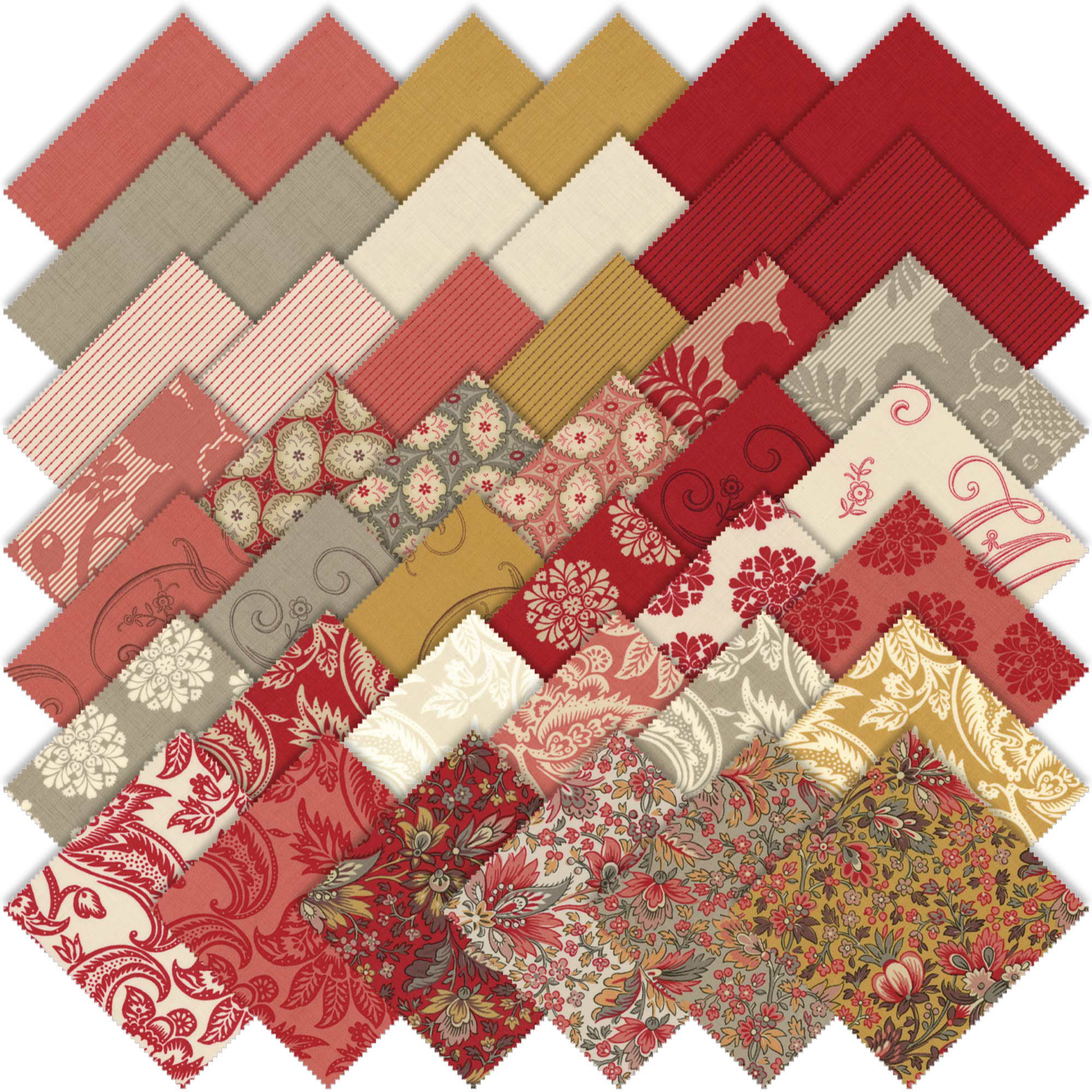  10 Fat Quarters - Assorted Moda French General France