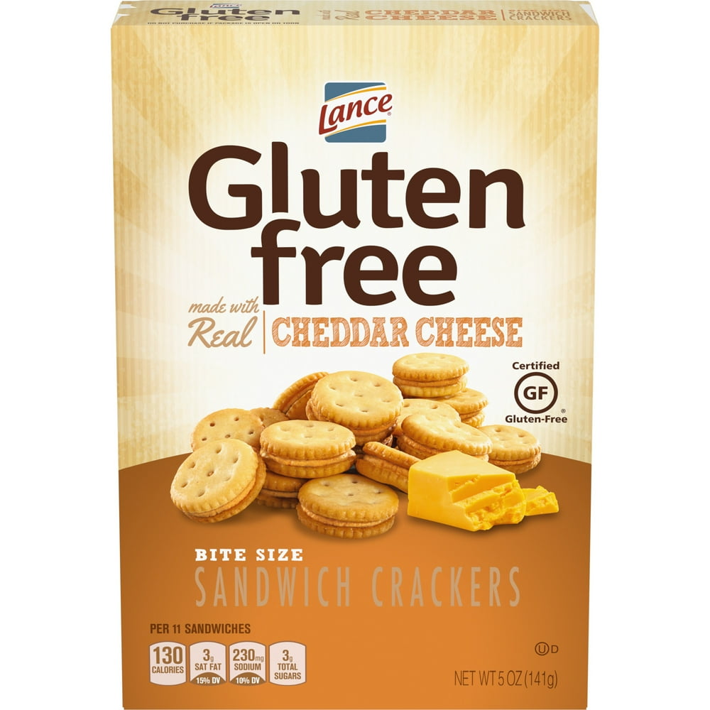 Lance Gluten Free Sandwich Crackers, Cheddar Cheese Bite Sized, 5 oz