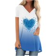 thumbnail image 2 of Soki Women's Raglan Short Sleeve V Neck Tops Printed Short Front Long Back, 2 of 4