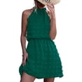 thumbnail image 3 of Vestido corto, Vestido corto para mujer Vestido corto sin mangas para mujer Vestido corto con lunares Vestido sin mangas Funcionalidad inteligente, 3 of 6