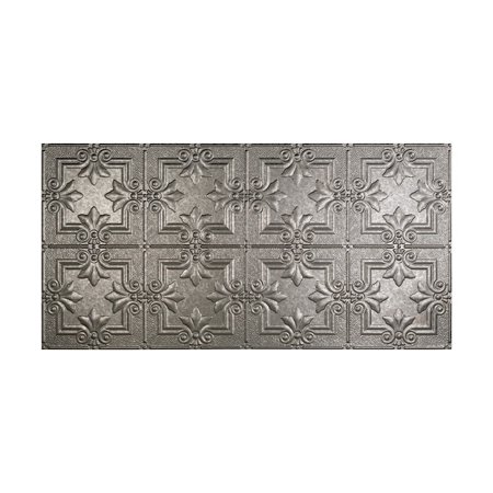 Fasade Regalia 2ft X 4ft Vinyl Glue Up Ceiling Tile In Galavanized