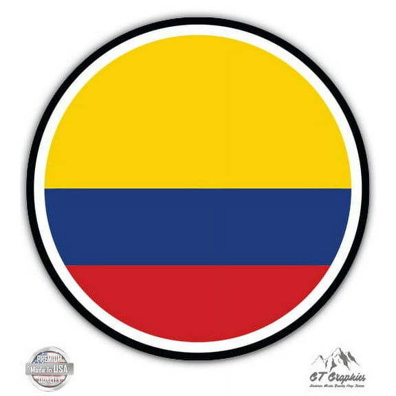 Colombia Flag - 3" Vinyl Sticker - For Car Laptop I-Pad Phone Helmet Hard Hat - Waterproof Decal
