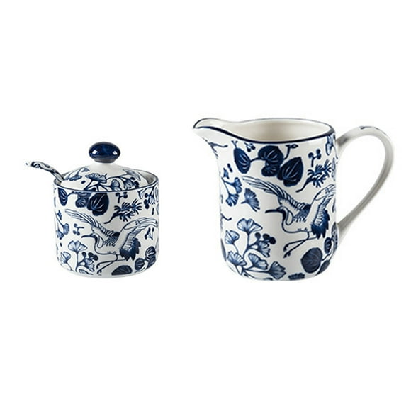 Ceramic Sugar Bowl With Lid And Milk Jug, Creamer And Sugar Sets, Cream And Sugar Pot, Creamer Jug Sugar Jar, Coffee Serving Set-milk jug and sugar bowl
