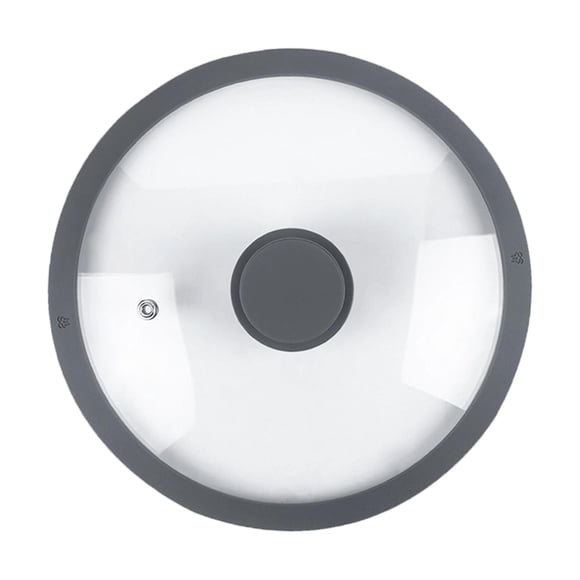 Tapa universal para ollas, tapa de vidrio con borde de silicona, tapa para sartén o calentador de mantequilla. 24cm gris