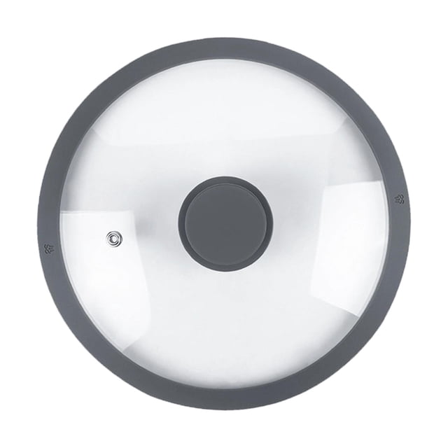 Tapa universal para ollas, tapa de vidrio para ollas, utensilios de cocina, cubierta de sartén portátil, borde de silicona para wok, sartenes, olla 24cm gris