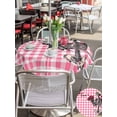 thumbnail image 5 of Round Outdoor Tablecloth With Umbrella Hole And Zipper– Vintage Valentine's Day Waterproof Patio Table Cover for Party, Picnic, Backyard, 50" Dia. , Skull Rose Pink White Plaid, 5 of 8