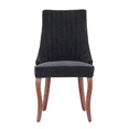 thumbnail image 6 of Tcbosik 2 Pack Upholstered Chairs, Mid Century Modern Dining Chair with Wood Legs, Armless Chair for Living Room, Kitchen, Black & Brown, 6 of 11