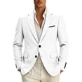 thumbnail image 6 of Riecok Blazers for Men Button Front Business Suit Jacket Solid Long Sleeve Casual Coat Formal Office Clothes with Pocket, 6 of 7