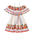 thumbnail image 5 of FYMNSI Mexican Dresses with Pockets for Toddler Girl Clothes Floral Off the Shoulder Dress Mommy and Me Boho Sundress White Red 3-4T, 5 of 8