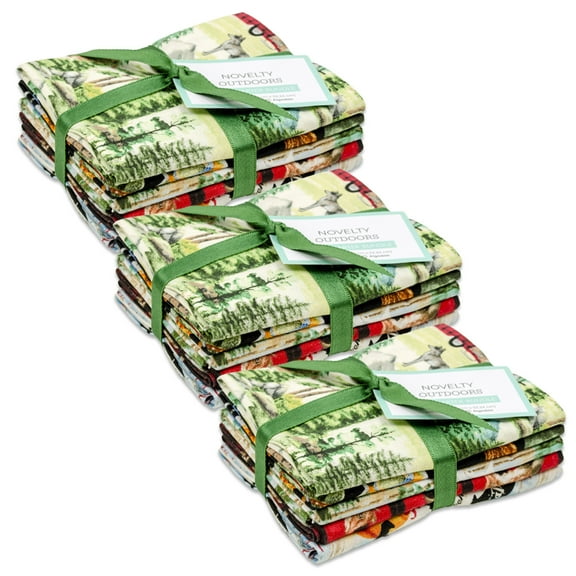 Fabric Editions 18"x21" 100% Cotton Fat Quarter Born to be Wild Precut Bundle, Multicolor 15 Piece