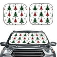 thumbnail image 2 of Balery 2 Piece Buffalo Plaid Christmas Trees Car Windshield Sun Shade|Foldable Front Windshield Shade for Car Front Window for Most Sedans SUV Truck-Large, 2 of 7