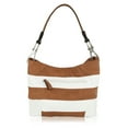 thumbnail image 2 of Emily Soft Vegan Leather Stripe Hobo Handbag, 2 of 4