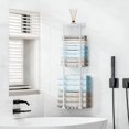 thumbnail image 2 of WCUSIHFEW Towel Rack for Bathroom, Towel Holder with Shelf and 6 Hooks, Wall Towel Rack for Bathroom Storage and Organizer, White, 2 of 8