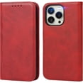 thumbnail image 1 of GHSDFBB étui iPhone 14 Pro avec Porte-Cartes, étui portefeuille iPhone 14 Pro pour Femmes, étui de Téléphone à Rabat en Cuir avec Porte-Cartes de Crédit, étui portefeuille pour Femmes - Rouge, 1 of 6