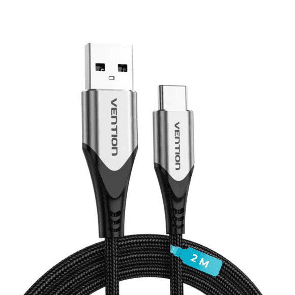 Cable de Datos USB-A/USB-C VENTION 2 Metros trenzado 3A 60W