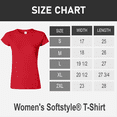 thumbnail image 2 of Gildan Softstyle Taped Neck T-Shirt for Women, Short Sleeve Semi-Fitted Tee, Red, 2XL, 2 of 6