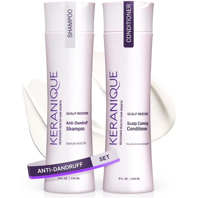 Champú anticaspa y acondicionador restaurador del cuero cabelludo - Suave para cabello tratado con color - Mejor para cabello fino y cuero cabelludo seco - Champú anticaspa para mujeres y acondicionad