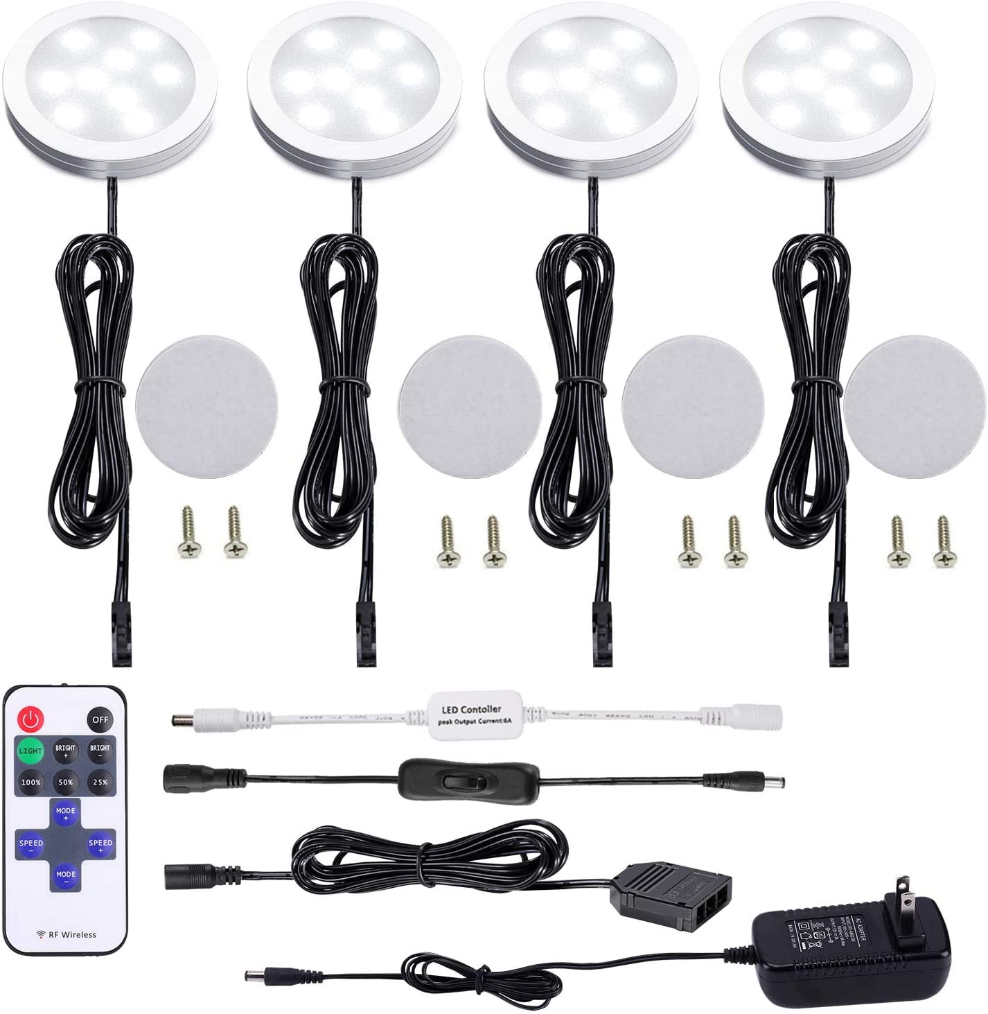 Details about   Under Counter Xenon Puck Light 120V 20W Plug-in 3-Level Touch Dimmer Set of 3 
