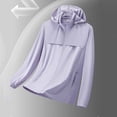 thumbnail image 4 of Daiosportswear Women's Upf 50+ Lightweight Full-Zip Hooded Sun Protection Jacket with Breathable Vents and Elastic Cuffs Purple XL, 4 of 6