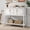 White, variant on CBJCBJ 42" Farmhouse Console Table , 2 Drawer Narrow Long Entryway Table with Open Storage Shelf , for Living Room, White