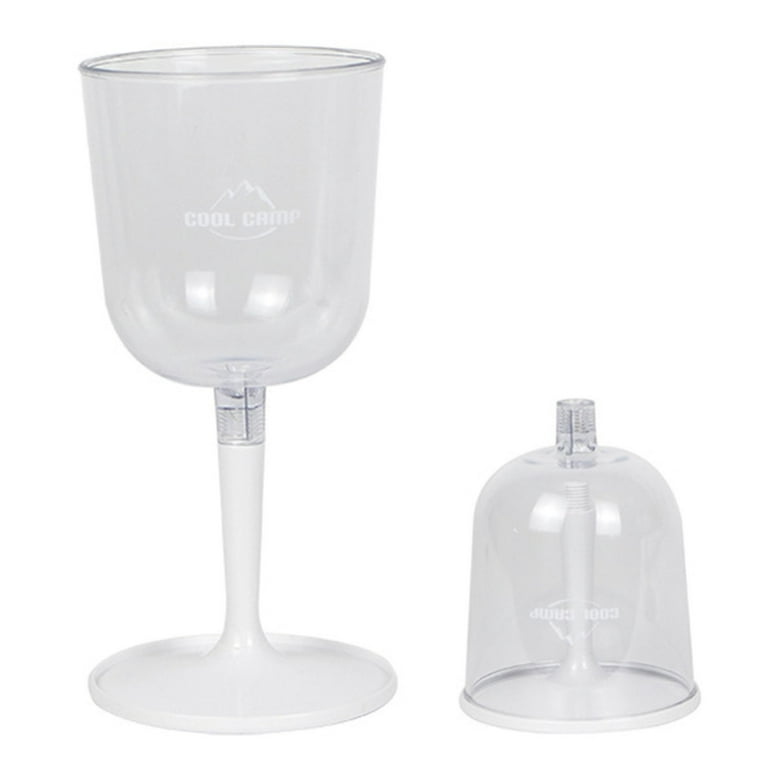 Portable Collapsible Wine Glass Travel Wine Glasses, Wine Glass to Go, Shatterproof Plastic Wine Glasses Reusable with Detachable Stem, Unique Wine