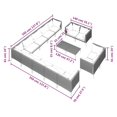 thumbnail image 4 of vidaXL 14 Piece Garden Lounge Set with Cushions Poly Rattan Dark Grey, 4 of 5