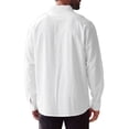 thumbnail image 3 of INSPIRE CHIC Back to School Men's Long Sleeve Button Down Solid Linen Dress Shirt M White, 3 of 6