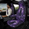 thumbnail image 3 of Xixirimido Black Cat Purple Forest Leaf Print 5Pcs Car Seat Covers & Seatbelt Covers & Center Console Cover Set Universal Auto Accessories Fit for SUV Sedan Van Truck Leather Front Seat Cover, 3 of 8