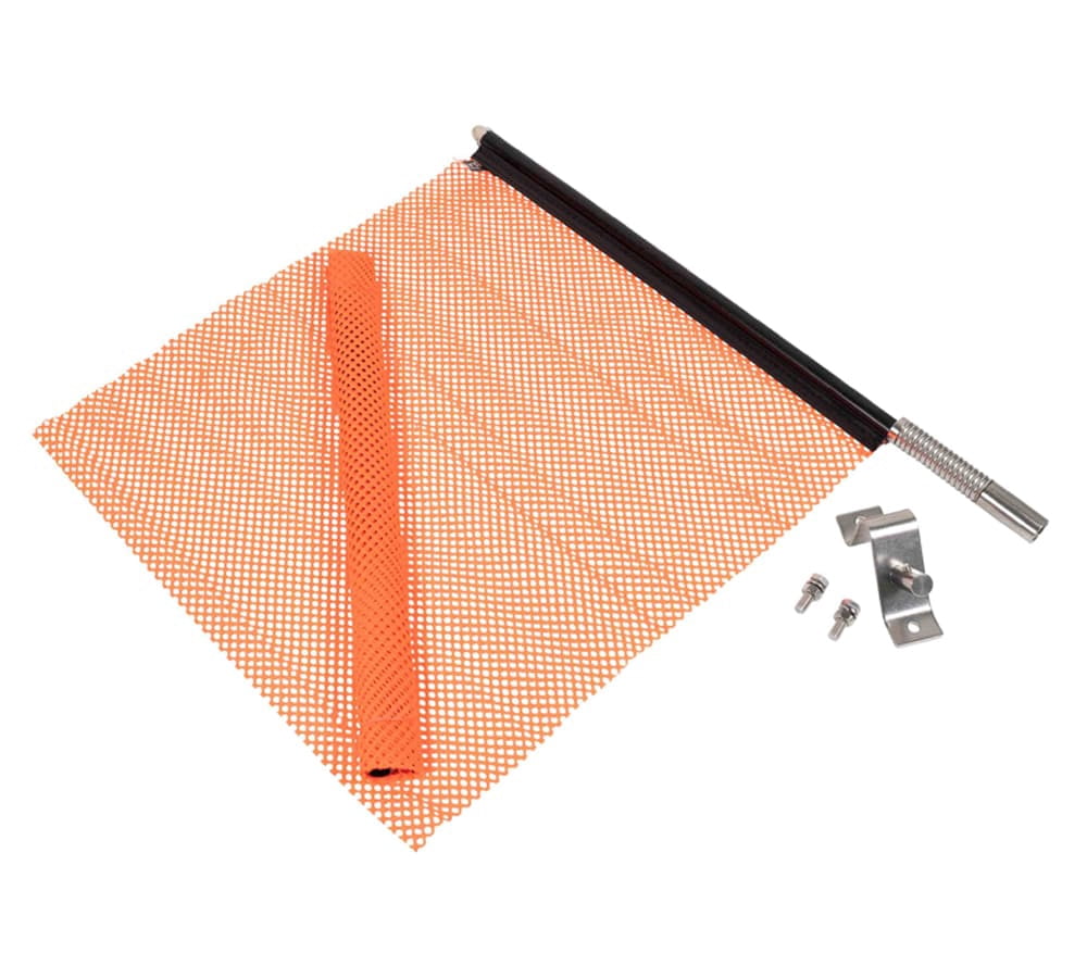 EZ Mount 18" x 18" Jersey Orange Mesh Safety Flag DOT Compliant - (4 Pack)