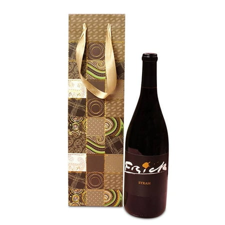 

12ea - 4-1/8 X 4-1/8 X 14-1/4 Earth Art Panel Wine Bags Gusset - 4 1/8 by Paper Mart