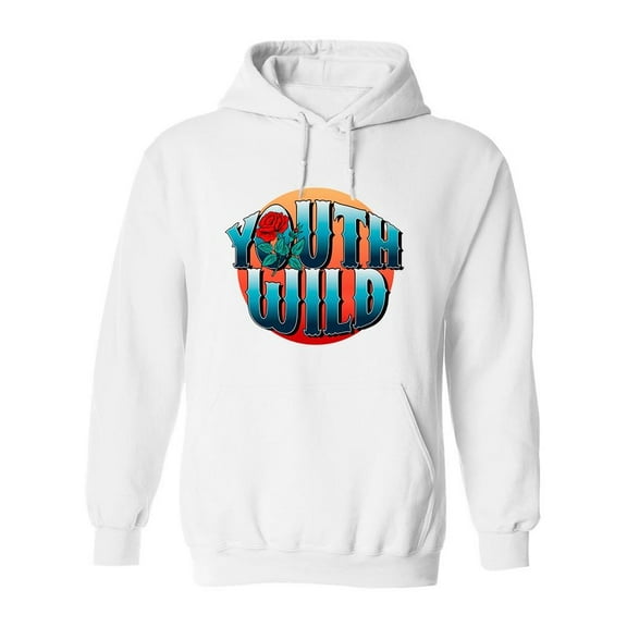 Youth Wild Slogan. Hoodie Men -Image by Shutterstock, Male Small