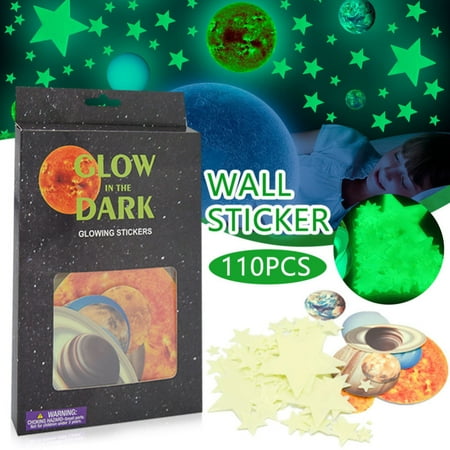 

Luminous Wall Stickers Fluorescent Solar System Stars Ceiling Decals for Home