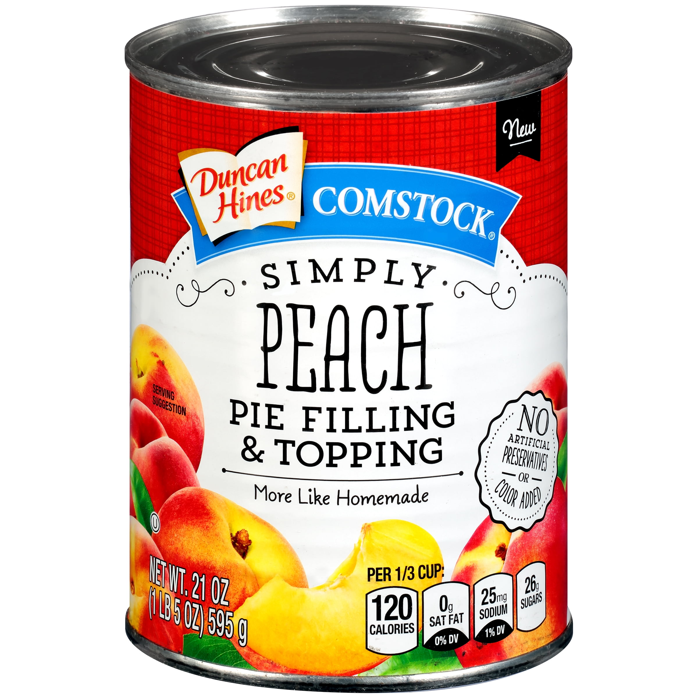 Duncan Hines Comstock Simply Peach Pie Filling & Topping 21 oz