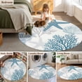 thumbnail image 6 of Starfish Coral Large Area Rugs for Bedroom Living Room, Soft Non Slip Carpet Bedside Rug, Coastal Ocean Seagrass Nautical Nature Round Floor Cover Kitchen Accent Rug 4' for Dining Room/Office, 6 of 9