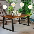 thumbnail image 5 of Gymax Rectangular Acacia Wood Dining Table Rustic Indoor &Outdoor Furniture, 5 of 10